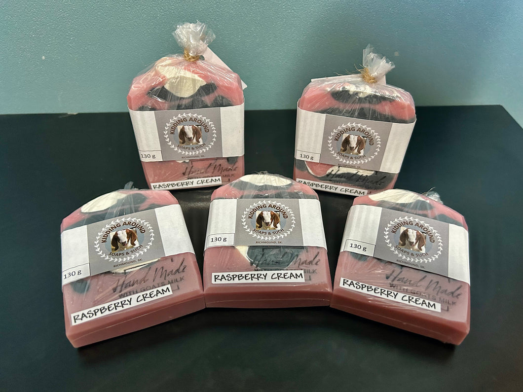 “Raspberry Cream” Goat Milk Soap Bar